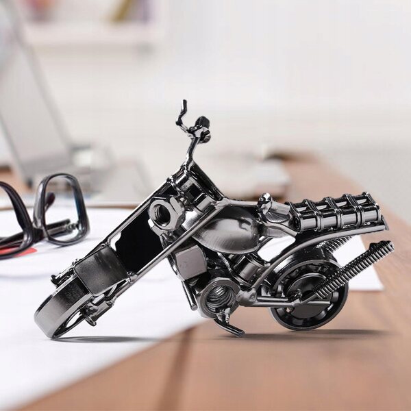 Metallisches dekoratives Motorradmodell 14x7x6 cm im Retro-Stil