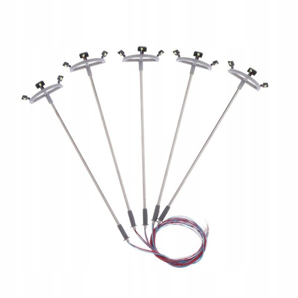 Set 5 luci stradali LED modello treno scala 1:87 HO per miniature paesaggi