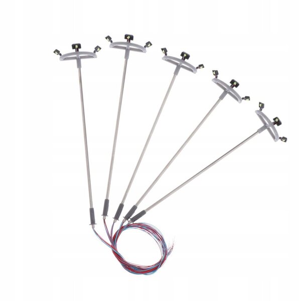 Set 5 luci stradali LED modello treno scala 1:87 HO per miniature paesaggi