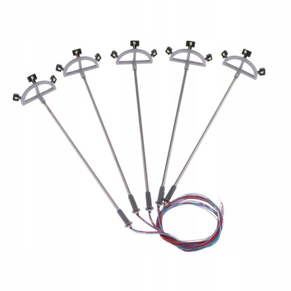 Set 5 luci stradali LED modello treno scala 1:87 HO per miniature paesaggi