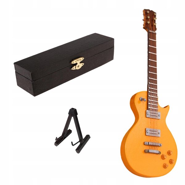 E-Gitarrenmodell aus Holz im Maßstab 1:6 für Puppenhaus und Dekoration