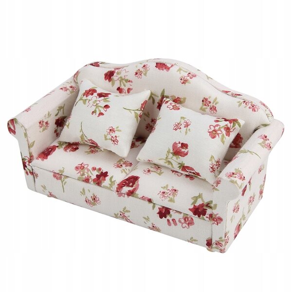 Set Accessori Miniatura per Casa delle Bambole in Scala 1/12 Sofà e Cuscini