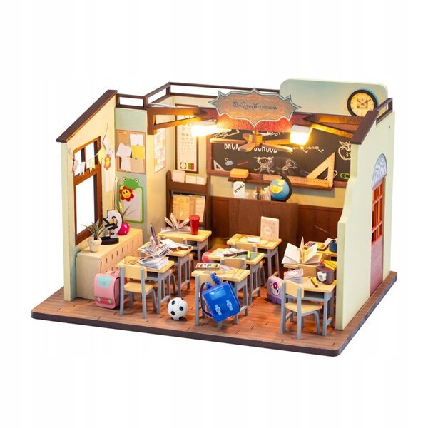 DIY Casa in Miniatura in Legno con Illuminazione LED per Bambini 14+