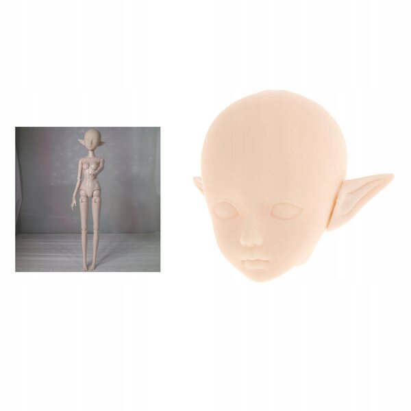 1:6 nacktes weibliches Puppenkopfmodell mit Elfenohren aus Kunststoff