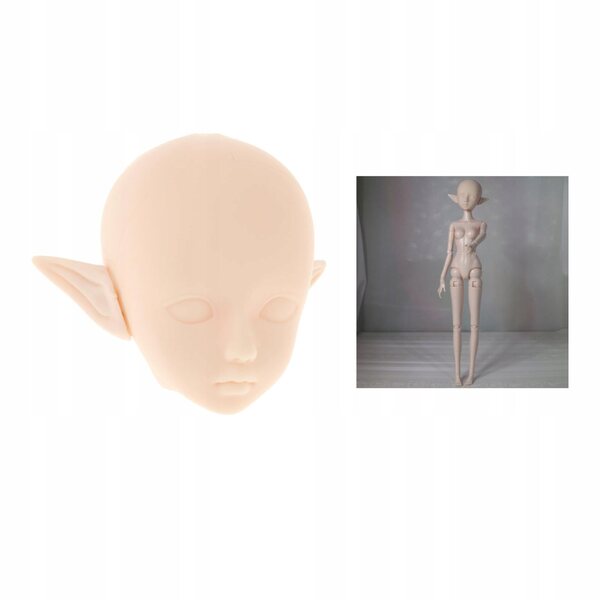 1:6 nacktes weibliches Puppenkopfmodell mit Elfenohren aus Kunststoff