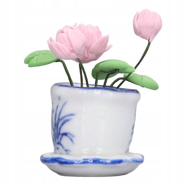 Fiori Miniatura 1:12 Lotus in Vaso per Casa delle Bambole e Decorazioni Artistiche