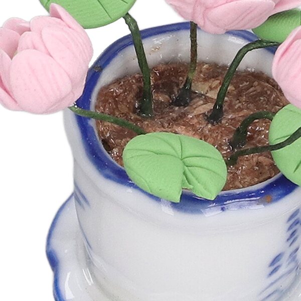 Fiori Miniatura 1:12 Lotus in Vaso per Casa delle Bambole e Decorazioni Artistiche