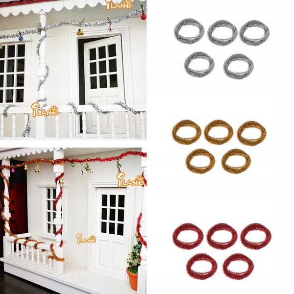 Miniatuur Girlanda Tinsel Golden 1:12 voor poppenhuisdecoratie