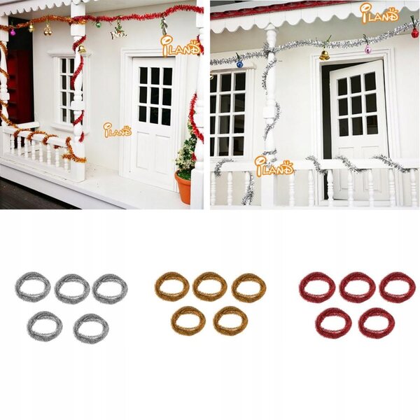 Miniatuur Girlanda Tinsel Golden 1:12 voor poppenhuisdecoratie