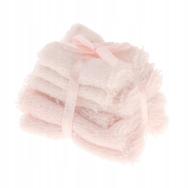 Set Miniatura Telo Bagno Casa Bambole Scala 1:12 Realistico Rosa