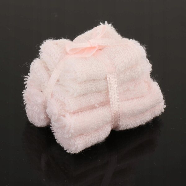 Set Miniatura Telo Bagno Casa Bambole Scala 1:12 Realistico Rosa