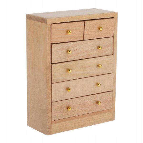 1:12 Puppenhausschrank aus Holz mit 5 Organizer-Schubladen