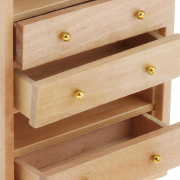1:12 Puppenhausschrank aus Holz mit 5 Organizer-Schubladen