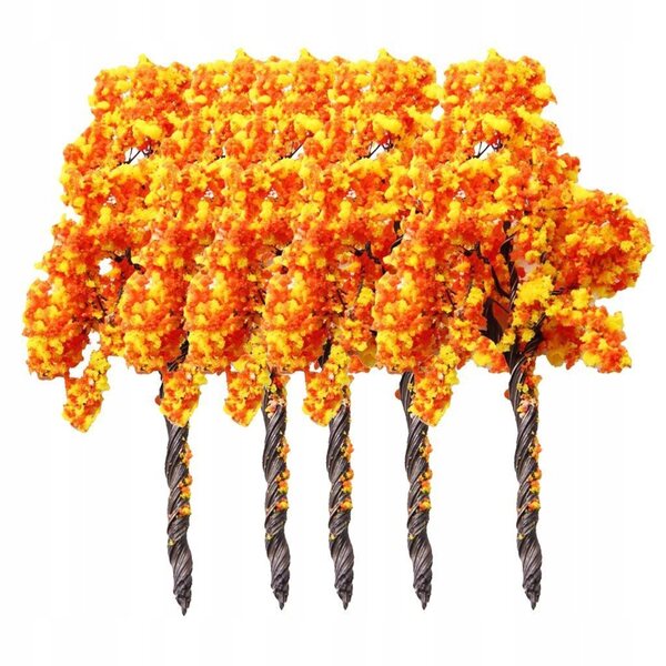 Lot de 5 arbres à modeler à fleurs rouges en fer 9 cm pour paysages et dioramas