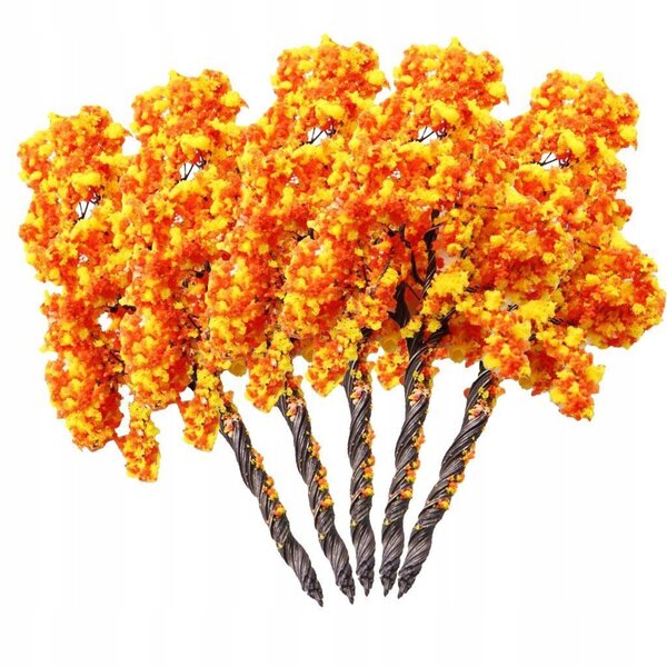 Lot de 5 arbres à modeler à fleurs rouges en fer 9 cm pour paysages et dioramas