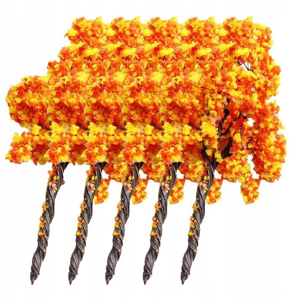 Lot de 5 arbres à modeler à fleurs rouges en fer 9 cm pour paysages et dioramas