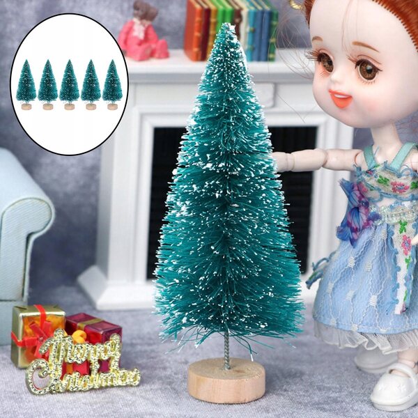Miniatura Casa delle Bambole Albero di Natale 1:12 Decorazione con Base in Legno