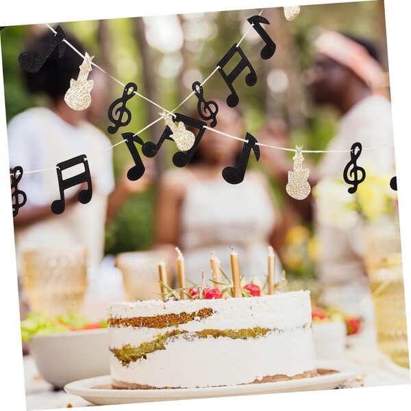Striscione Decorativo con Note Musicali e Chitarra per Feste e Concerti HOODANCOS
