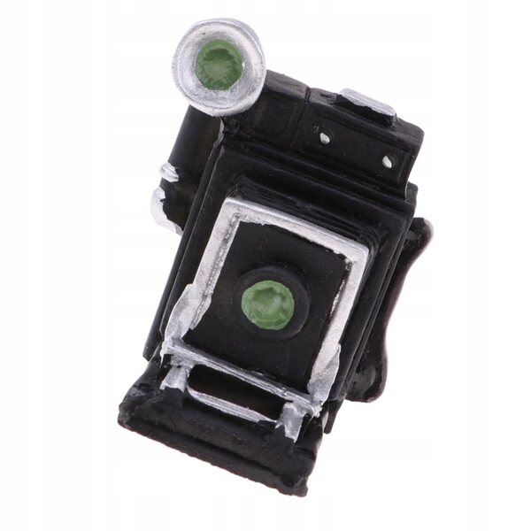 Miniatura Fotocamera Nera in Resina per Casa delle Bambole 1:12 - Accessorio Decorativo