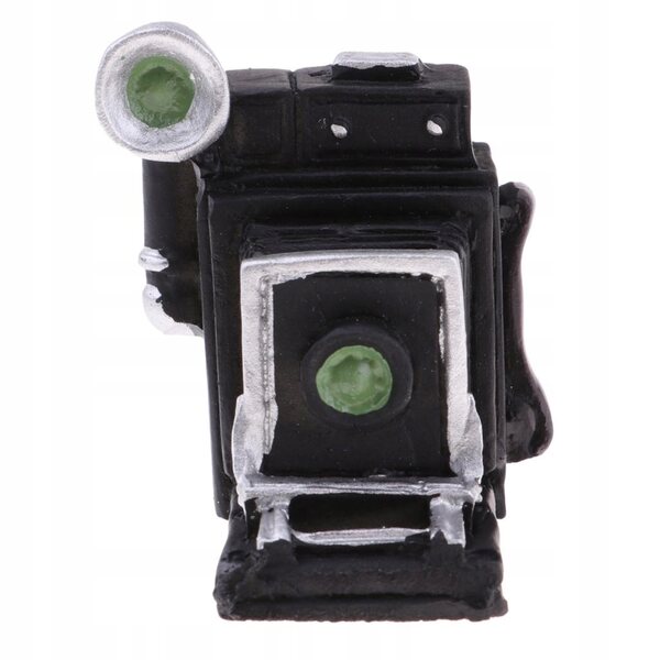 Miniatuur zwarte camera in hars voor poppenhuis 1:12 - decoratief accessoire