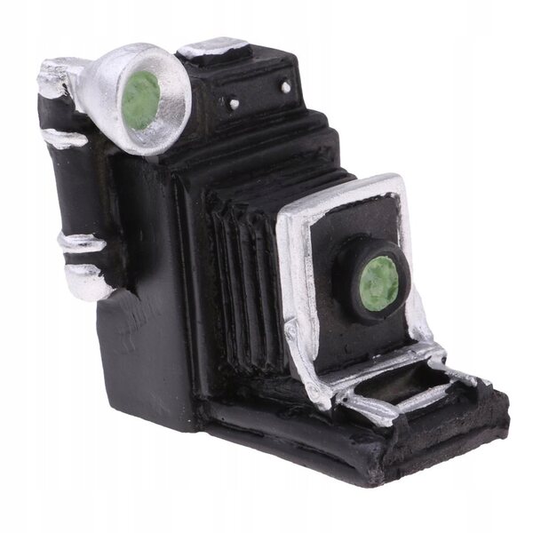 Miniatuur zwarte camera in hars voor poppenhuis 1:12 - decoratief accessoire