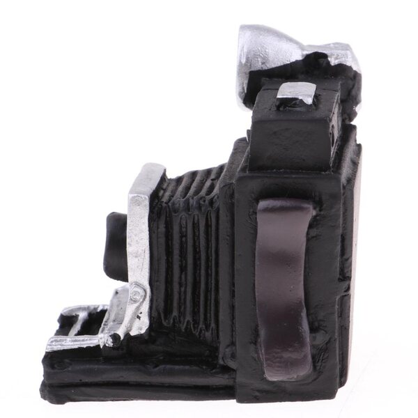 Miniatuur zwarte camera in hars voor poppenhuis 1:12 - decoratief accessoire