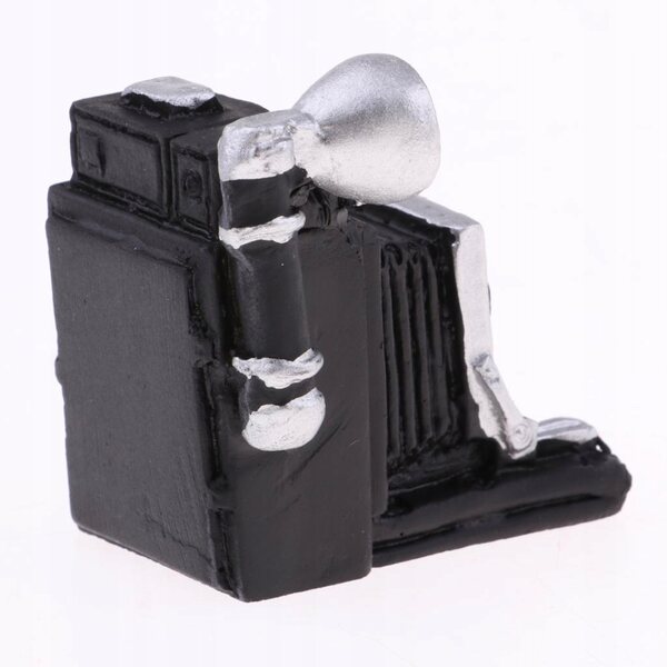 Miniatuur zwarte camera in hars voor poppenhuis 1:12 - decoratief accessoire