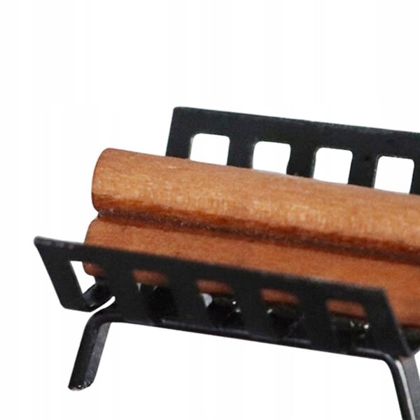 Miniatura portalegna in metallo e legno 1:12 per casa delle bambole cucina