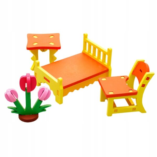 3D-Puzzle Holzmöbel für Puppenhaus – Lernspiel für Kinder