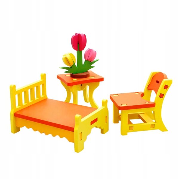 3D-Puzzle Holzmöbel für Puppenhaus – Lernspiel für Kinder