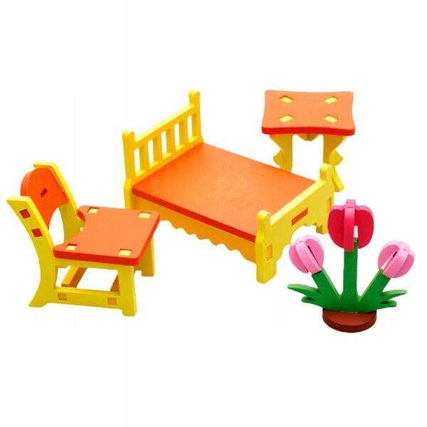 3D-Puzzle Holzmöbel für Puppenhaus – Lernspiel für Kinder