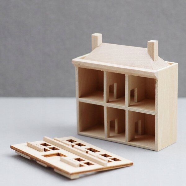 Dollhouse Villa House in Legno 1:12, Casa Miniatura Artigianale da Decorare