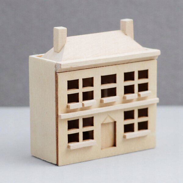 Dollhouse Villa House in Legno 1:12, Casa Miniatura Artigianale da Decorare