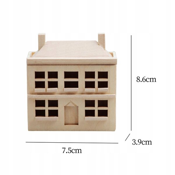 Dollhouse Villa House in Legno 1:12, Casa Miniatura Artigianale da Decorare