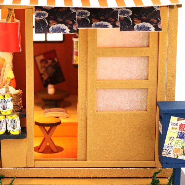 Habarri DIY Puppenhaus 15 cm – Miniatur-japanische Teebar aus Holz