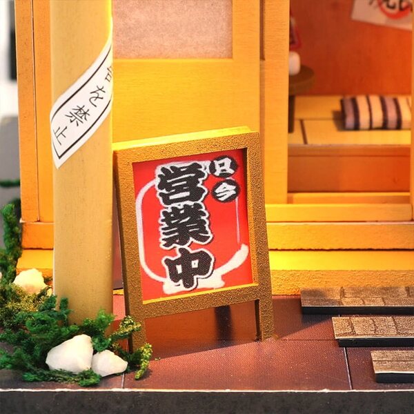 Habarri DIY Puppenhaus 15 cm – Miniatur-japanische Teebar aus Holz