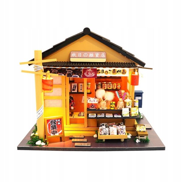 Habarri DIY Puppenhaus 15 cm – Miniatur-japanische Teebar aus Holz
