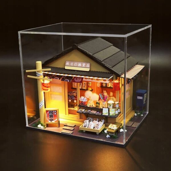 Habarri DIY Puppenhaus 15 cm – Miniatur-japanische Teebar aus Holz