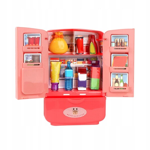 Mini frigorifero giocattolo rosa per bambini, simulazione cucina durevole e sicura