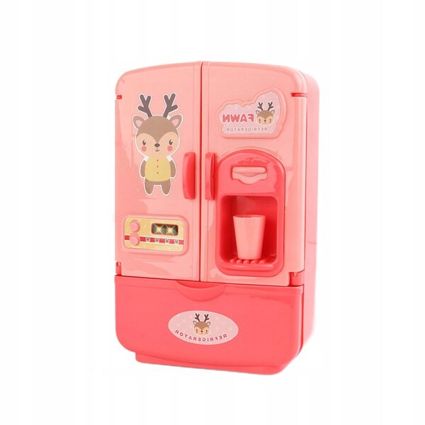 Mini frigorifero giocattolo rosa per bambini, simulazione cucina durevole e sicura