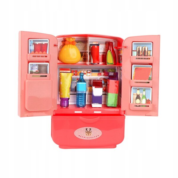 Mini frigorifero giocattolo rosa per bambini, simulazione cucina durevole e sicura