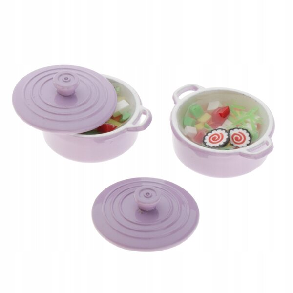 Mini Garnek Fioletowy 1/12 per Dollhouse - Accessorio Cucina Miniatura
