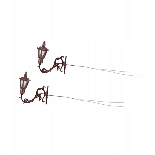 Комплект от 2 стоманени LED стенни лампи за куклени къщи в мащаб 1:12