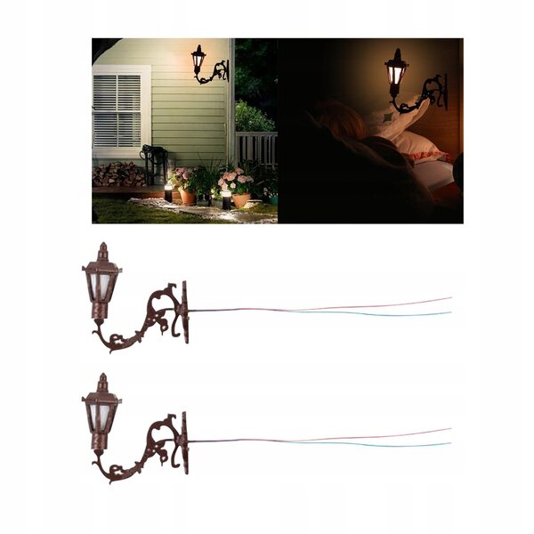 Set di 2 lampade da parete a LED in Acciaio per Casa delle Bambole Scala 1:12