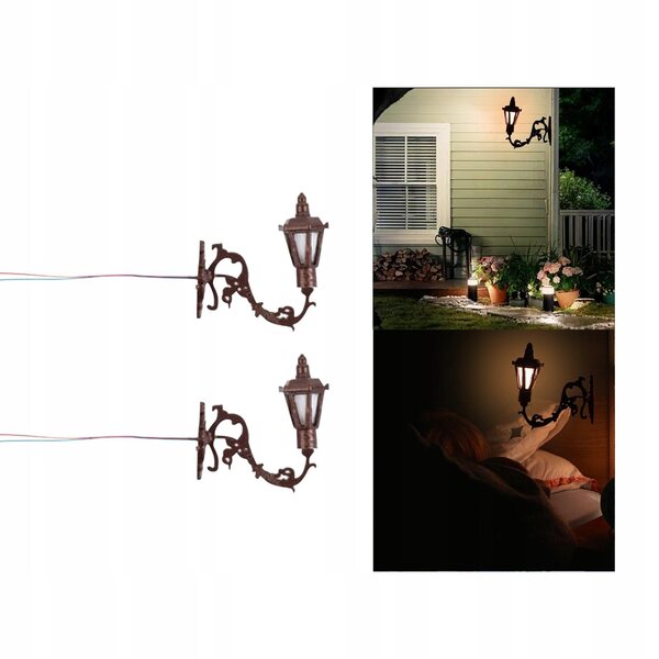 Set di 2 lampade da parete a LED in Acciaio per Casa delle Bambole Scala 1:12