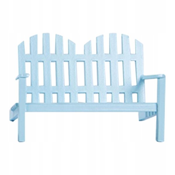 Hölzerne Puppenhausmöbel 1:12 Doppelte blaue Gartenbank