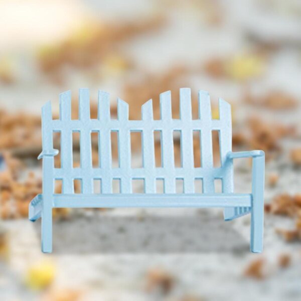 Hölzerne Puppenhausmöbel 1:12 Doppelte blaue Gartenbank
