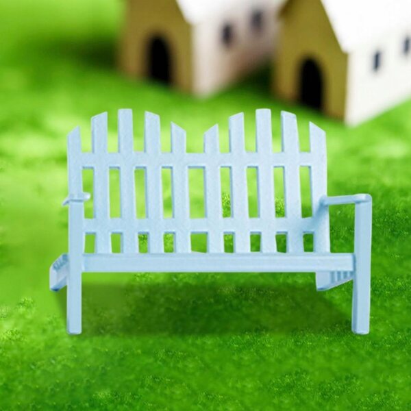Hölzerne Puppenhausmöbel 1:12 Doppelte blaue Gartenbank