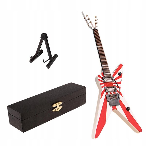 Modello miniatura chitarra elettrica in legno scala 1:6 per casa delle bambole