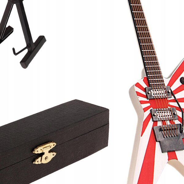 Modello miniatura chitarra elettrica in legno scala 1:6 per casa delle bambole